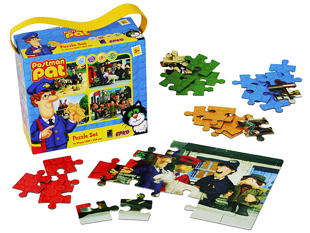 Puzzle Poštár Pat, set 4x 24 die