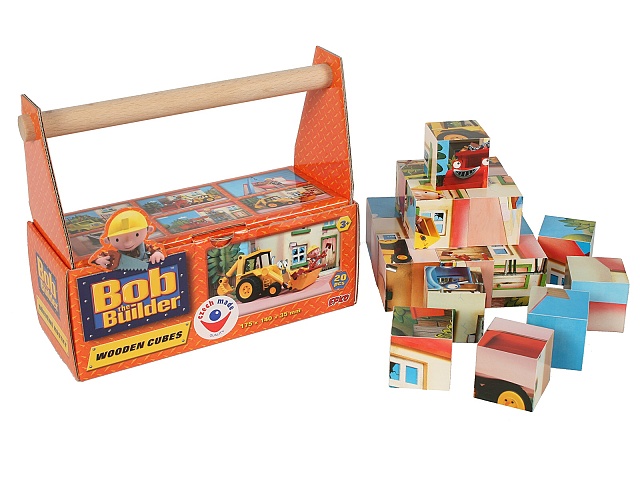 Drevené kocky Bob staviteľ