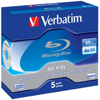 Verbatim BD-R DL 50GB 6x 5 Pack 