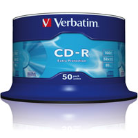 CD médium VERBATIM 700MB 52x 50c