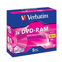 Verbatim DVD-RAM 4,7GB 3x, 5ks