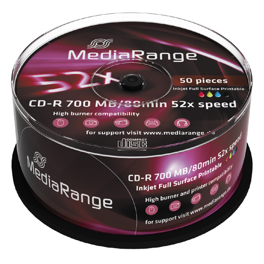 Médium MediaRange CD-R 700MB 52x