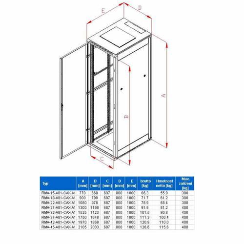 Rack Triton 19'' stojanový 45U/8