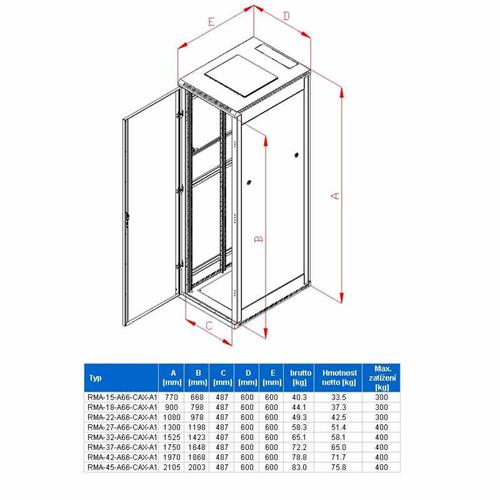 Rack Triton 19'' stojanový 37U/ 