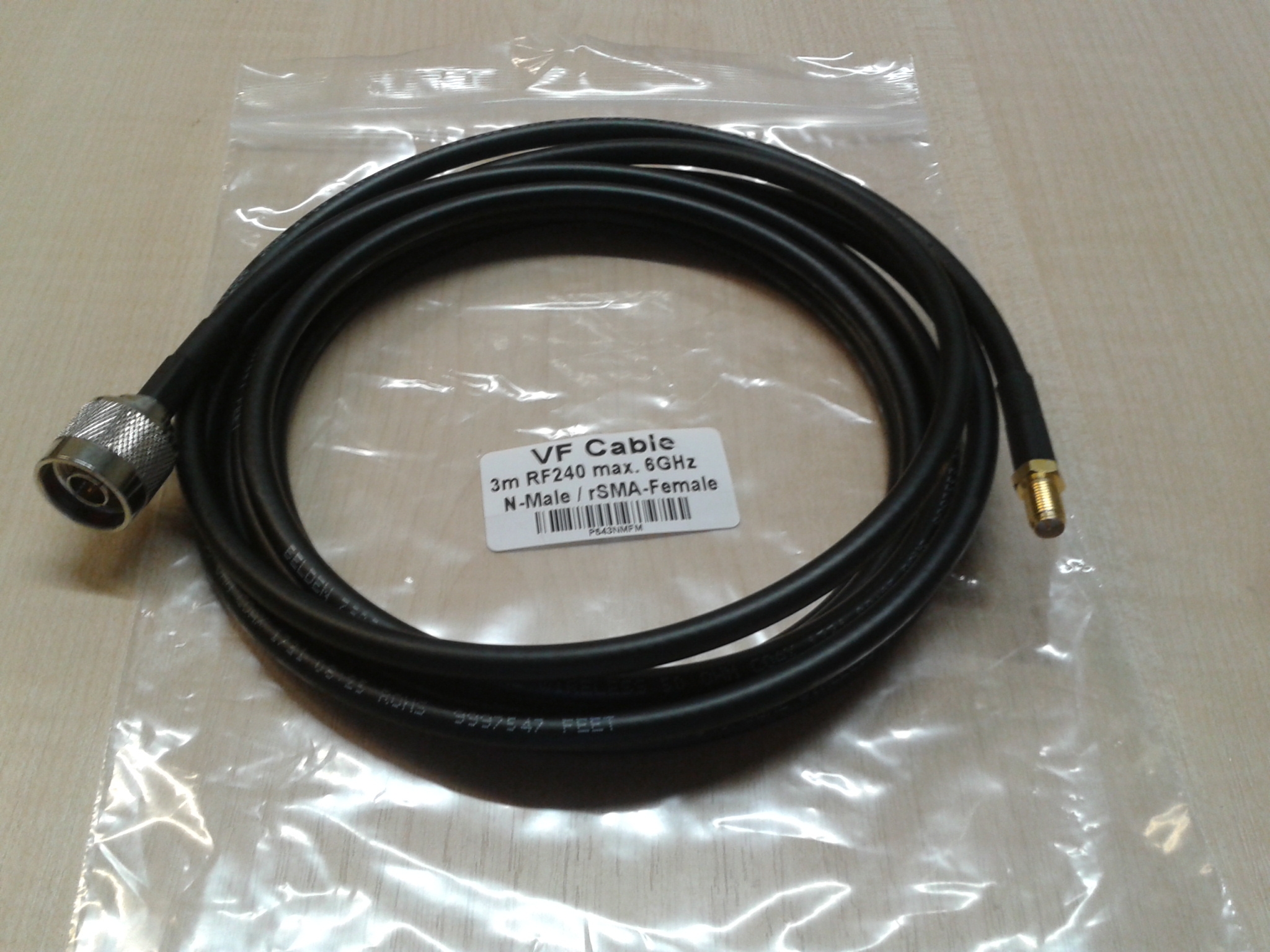 Pigtail 3m 5,4GHz RSMAf/N male (