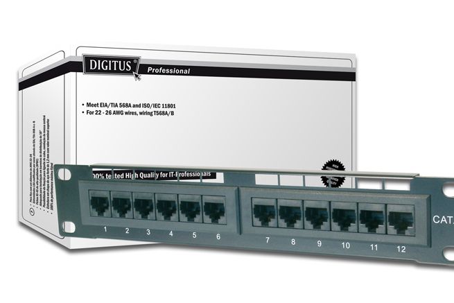 Patch panel  12 port Cat. 5e STP