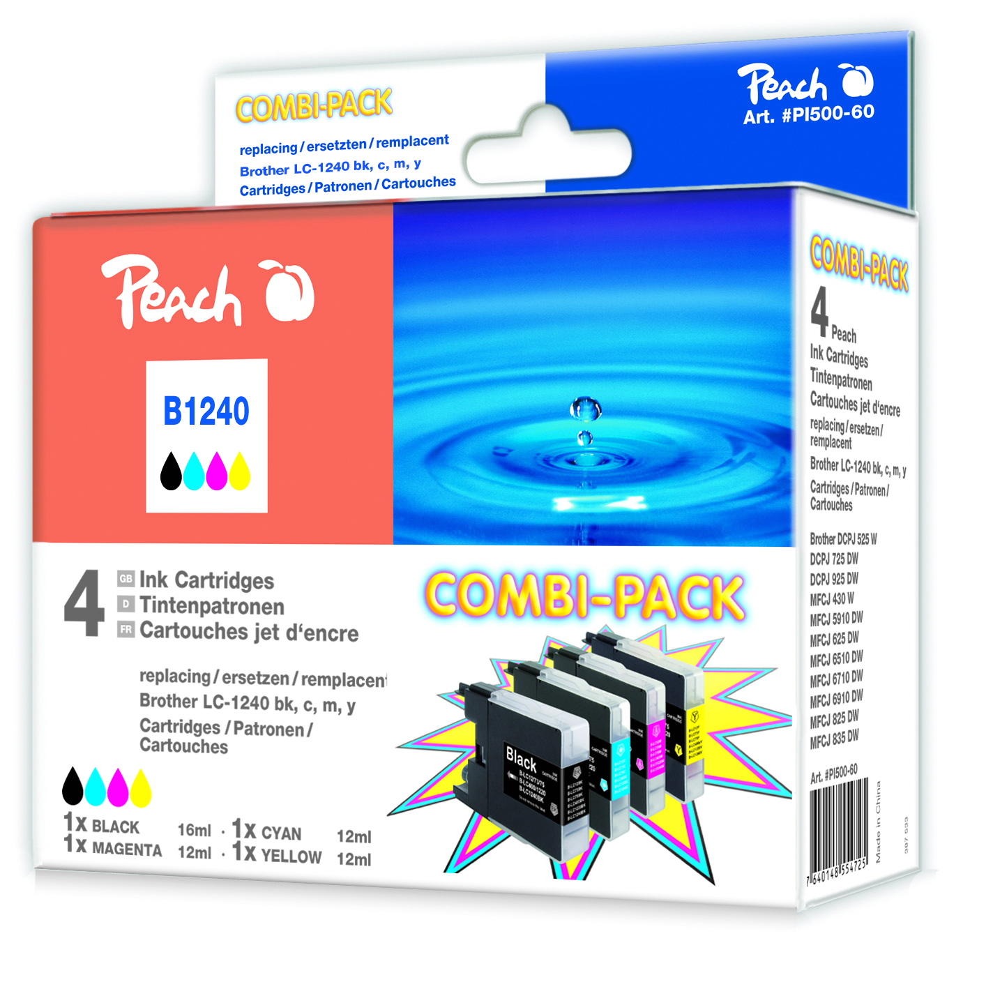 Atrament Peach LC-1240Bk,C,M,Y C