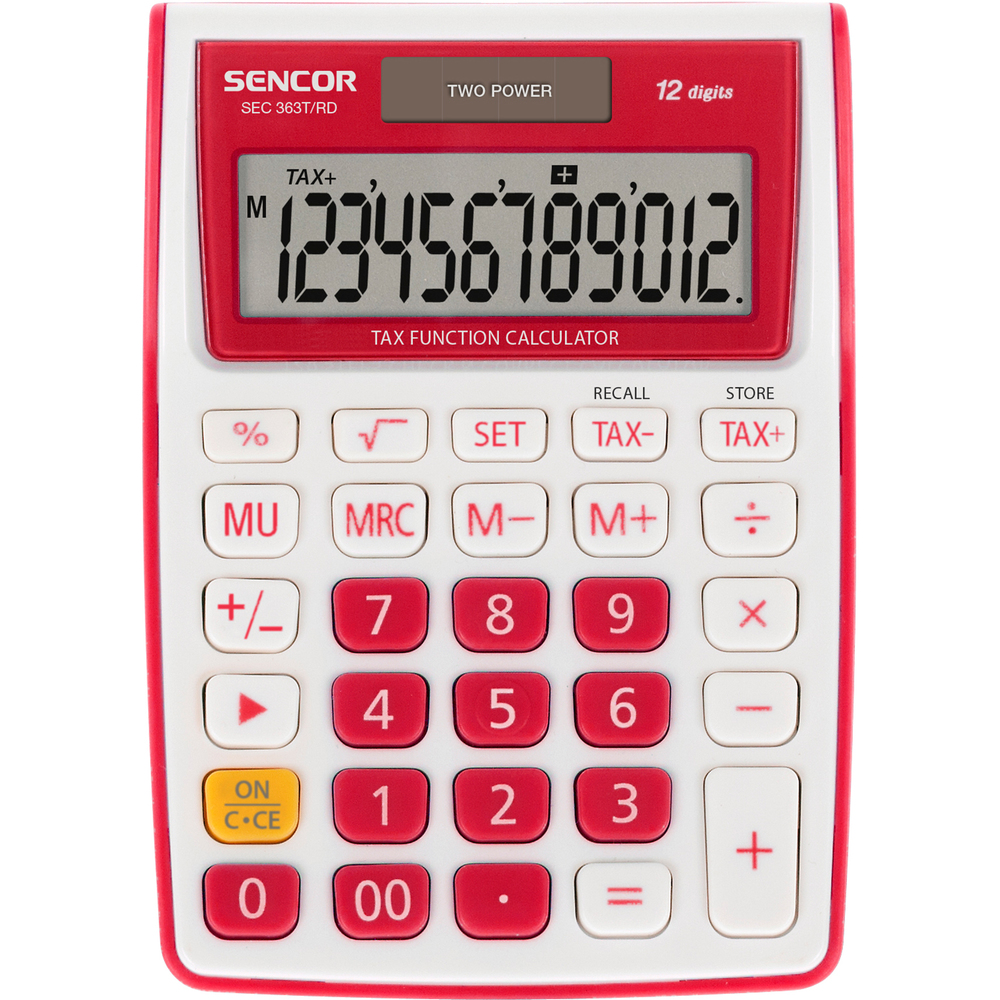 Kalkulačka Sencor SEC 363T/RD če