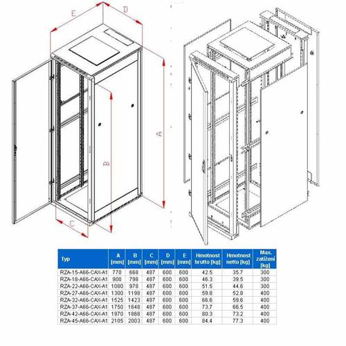 Rack Triton 19'' stojanový 42U/ 
