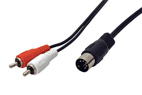 Kábel audio DIN5pin(M) -> 2x cin