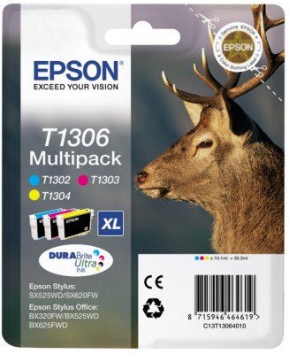 Atrament Epson T1306 barevný XL,