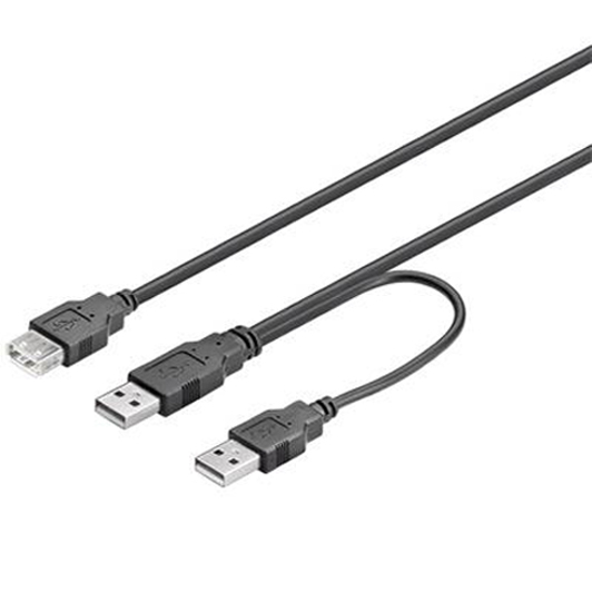 Kábel napájecí USB Y, 2x A(M) + 